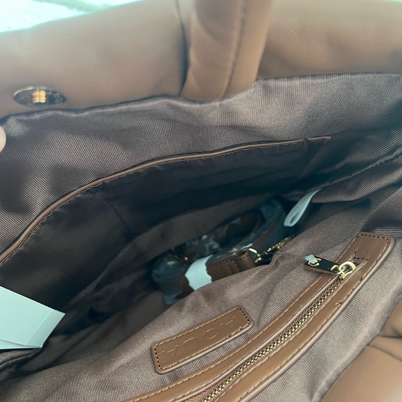 Aqua Faux Leather Quilted Dark Brown Hand/Crossbody Bag NEW - Picture 10 of 10